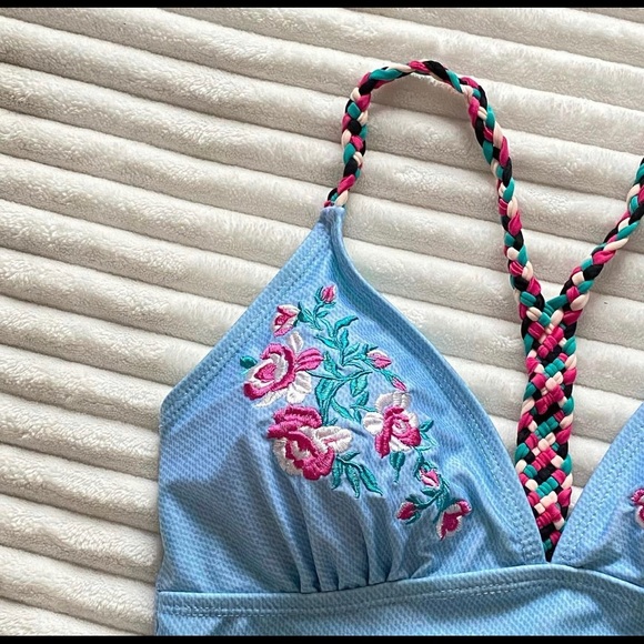 Embroidered Rose One Piece Swim Suit - Picture 3 of 4